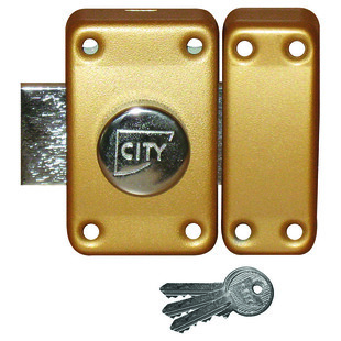 VERROU CITY 25 A BOUTON CYLINDRE LONGUEUR 45 BLANC