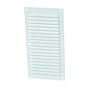 GRILLE PERSIENNE ALUMINIUM RECTANGULAIRE VERTICALE 20X10CM LAQUE BLANC