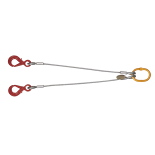 ELINGUE CABLE 2 BRINS BOUCLES COSSEES MANCHONNEES ALU