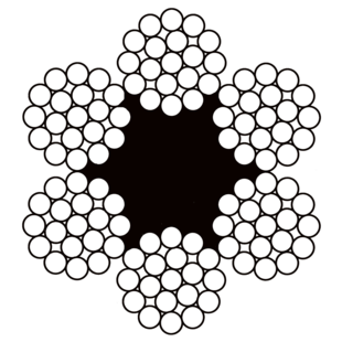 CABLE 6 TORONS DE 19 FILS (12 + 6 + 1)