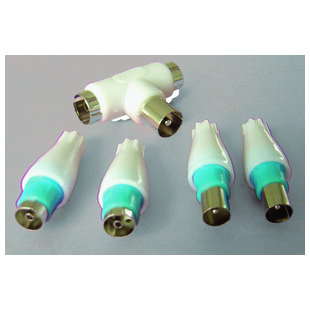 FICHE TV 2M/2F/1T DIAM  9,52 MM  5 PC