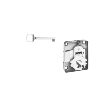 SERRURE DE MEUBLE EN APPLIQUE ESTAMPEE FACON PARIS 70