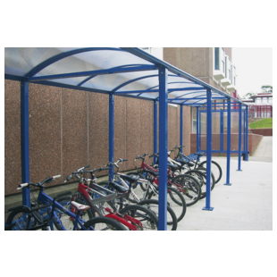 ABRI VELOS VOUTE "M" AVEC BARDAGES POLYCARBONATE