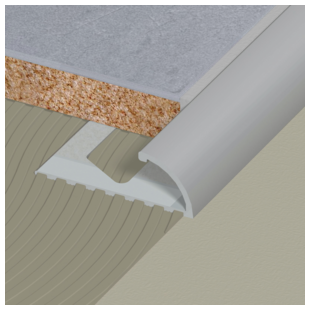 QUART DE ROND OUVERT PVC METALLIQUE