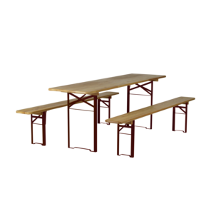 TABLE + 2 BANCS PLIANTS