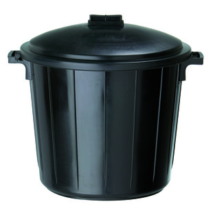 POUBELLE DE RUE PLASTIQUE AVEC COUVERCLE 80L LOT DE 6