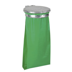 SUPPORT SAC AVEC COUVERCLE MURAL METAL 110 L COLLECMUR