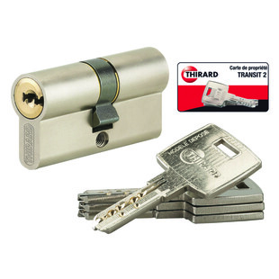 CYLINDRE HAUTE SURETE TRANSIT 2 NICKELE 35X45 MM 4 CLES