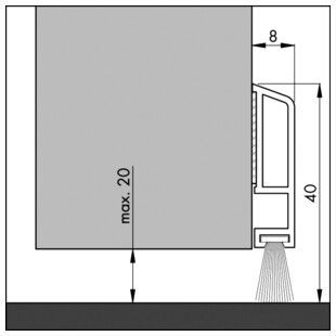 BAS DE PORTE L'IDEAL PDS-B-ZK 1M PVC + BROSSE ADHESIF BLANC