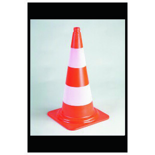 CONE DE SIGNALISATION PVC ORANGE FLUO 75 CM 2 BANDES RETRO 3M BAT75M