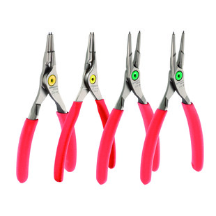 JEU DE 4 PINCES CIRCLIPS GAINEES INT/ EXT BECS DROITS PCSNJ4PB