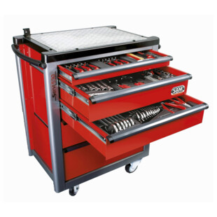 COMPOSITION 200 OUTILS EN MODULES AVEC SERVANTE 5 TIROIRS CPP-200SV