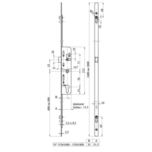 CREMONE A CYLINDRE EUROPEEN VERROUILLAGE GALETS