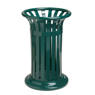 CORBEILLE METAL TULIPE 60L RONDE VERT