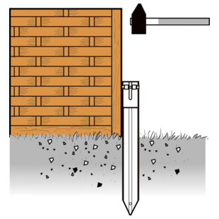 PIED DE POTEAU JARDIN A ENFONCER