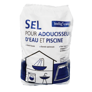 SEL POUR ADOUCISSEUR D'EAU ET PISCINE INDIG'EAU SAC 25 KG
