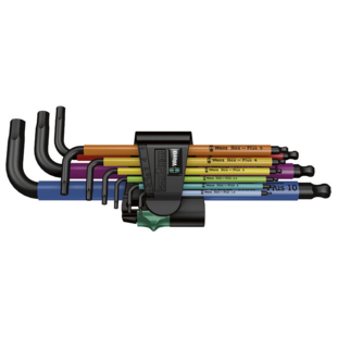 CLE MALE 6 PANS TETE SPHERIQUE 950/9 SPKL HEX-PLUS MULTICOLOUR 1 SB (JEU DE 9)