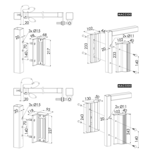VENTOUSE ELECTROMAGNETIQUE MAG 3000 COLORIS ALU(REMPLACE LA MAG2500)