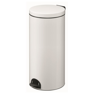 POUBELLE PEDALE METAL SEAU SANELIA BLANC