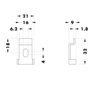 PLAQUETTE MURALE POUR SUPPORT INVISIBLE