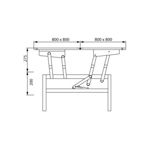 FERRURE POUR TABLE BASSE TRANSFORMABLE A 2 PLATEAUX PLIANTS