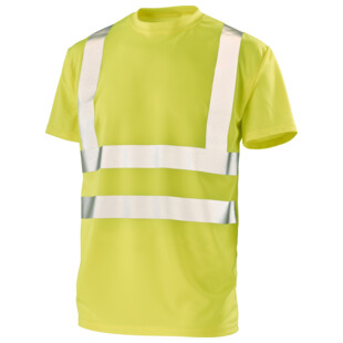 TEE-SHIRT MANCHES COURTES FLUO BASE 2 JAUNE FLUO