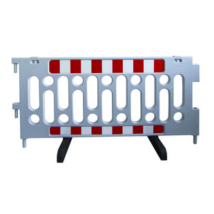 BARRIERE POLICE 2M HT 1M POLYPRO AVEC BANDES REFLECHISSANTES - GRIS