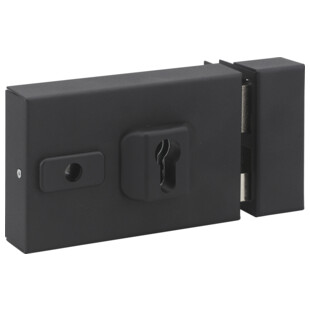 SERRURE UNIVERSELLE HORIZONTALE FOUILLOT NOIR AXE/ENTRAXE REGLABLE  CYL "RESIST"