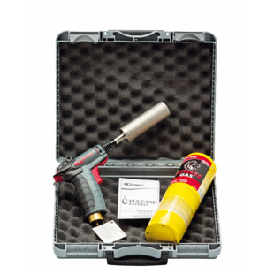 PISTOLET A AIR CHAUD GAZ VULCANE EXPRESS 490 + LANCE + GAZ (VALISETTE)