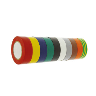 ADHESIF PVC ISOLATION ELECTRIQUE COULEURS PANACHEES 15MMX10M