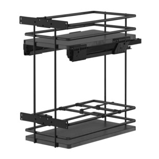 COULISSANT BAS 2 ETAGERES + BOUTEILLES ANTHRACITE