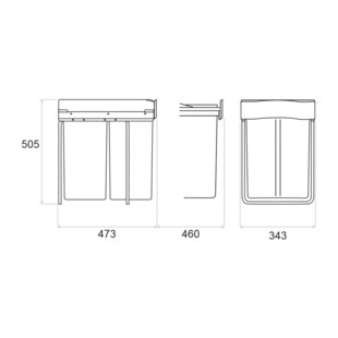 POUBELLE COULISSANTE 58L 2 SEAUX