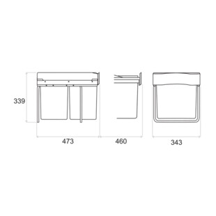 POUBELLE COULISSANTE 32L 2 SEAUX