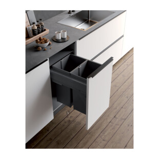 POUBELLE COULISSANTE SUSPENDUE 58L 2 SEAUX