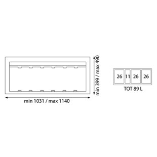 POUBELLE SELECTIVE POUR CAISSON DE 1200MM