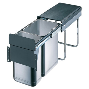 POUBELLE COULISSANTE 30L 2 SEAUX