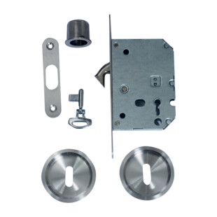 SERRURE + CUVETTE POUR PORTE COULISSANTE