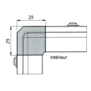 RACCORD D'ANGLE 90 GOLA CLASSICA ALUMINIUM