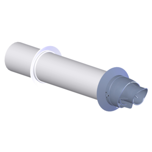 TERMINAL HORIZONTAL ECONEXT GRIS Ø 80/125