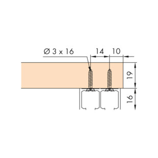 RAIL DE ROULEMENT DOUBLE EN APPLIQUE
