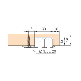 RAIL DE ROULEMENT DOUBLE ENCASTRABLE
