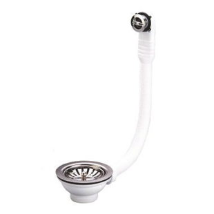 BONDE 114 MM A PANIER MANUEL AVEC TROP PLEIN POUR EVIER 1 BAC 514