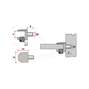 TAQUET PINCE VERRE NICKELE