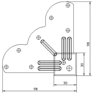 PIED CARRE ACIER 30 X 30 MM