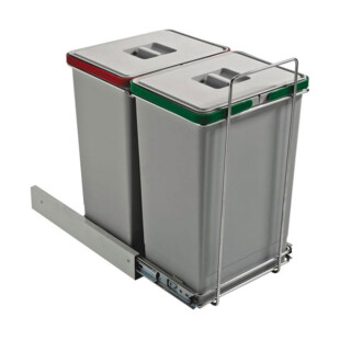 POUBELLE COULISSANTE 48L 2 SEAUX