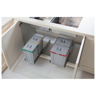 POUBELLE COULISSANTE 48L 2 SEAUX