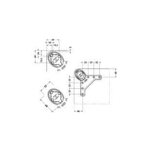 PIED DE TABLE OVALE ALUMINIUM CANNELE