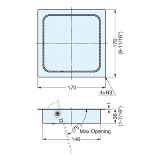 TRAPPE CARREE DE POUBELLE POUR PLAN DE TRAVAIL