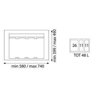 POUBELLE SELECTIVE POUR CAISSON DE 800MM