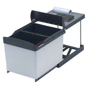 POUBELLE COULISSANTE 32L 2 SEAUX